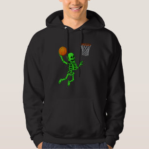 Halloween Skeleton Dunking Basketball Boys Girls K Hoodie
