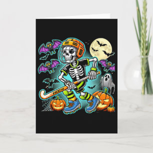 Halloween Skeleton Field Hockey  Card