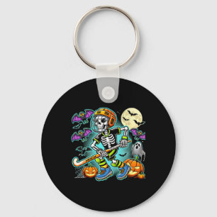 Halloween Skeleton Field Hockey Keychain