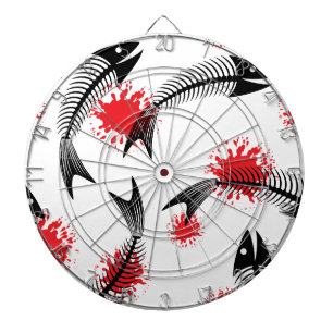 halloween skeleton fish dartboard