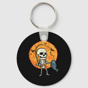 Halloween Skeleton Fishing Costume Fisherman Men B Keychain