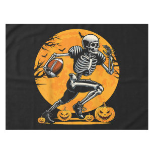 halloween skeleton football player running tablecloth