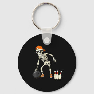 Halloween Skeleton Funny Bowling Lovers For Teens Keychain