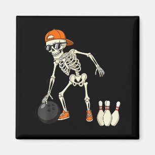 Halloween Skeleton Funny Bowling Lovers For Teens Magnet