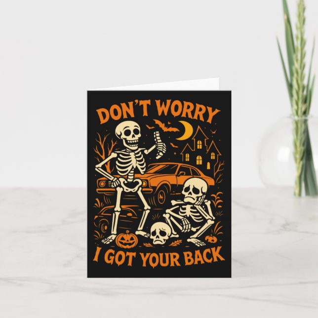 Halloween Skeleton Funny  Card (Front)