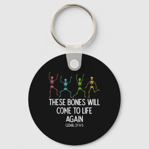 Halloween Skeleton Funny Christian Men Women Kids Keychain