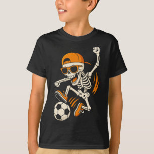 Halloween Skeleton Funny Soccer Shirt For Boys Men