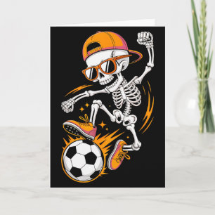 Halloween Skeleton Funny Soccer Shirt For Teens Bo Card