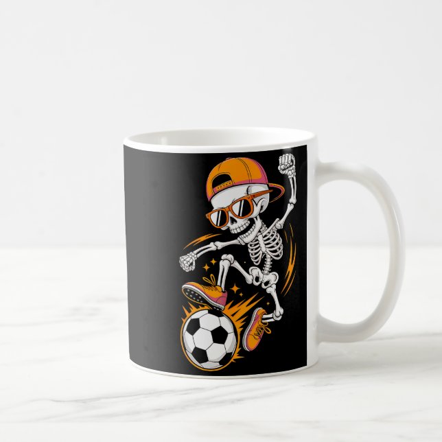 Halloween Skeleton Funny Soccer Shirt For Teens Bo Coffee Mug (Right)