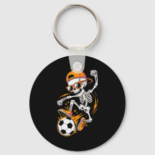 Halloween Skeleton Funny Soccer Shirt For Teens Bo Keychain
