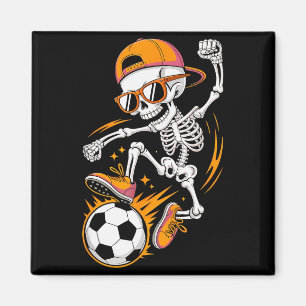 Halloween Skeleton Funny Soccer Shirt For Teens Bo Magnet