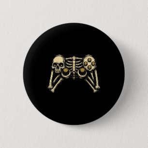 Halloween Skeleton Gamer Gaming Controller Costume 2 Inch Round Button