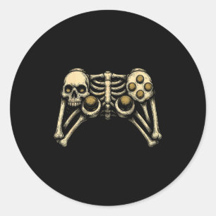 Halloween Skeleton Gamer Gaming Controller Costume Classic Round Sticker