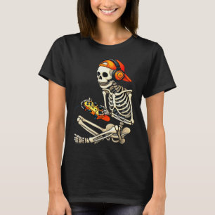Halloween Skeleton Gamer Video Gaming Boys Men Kid T-Shirt
