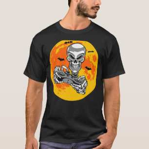 Halloween Skeleton Gamer Video Gaming Boys Men Kid T-Shirt