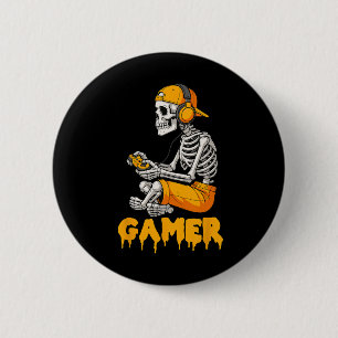 Halloween Skeleton Gamer Video Gaming Funny Skelet 2 Inch Round Button