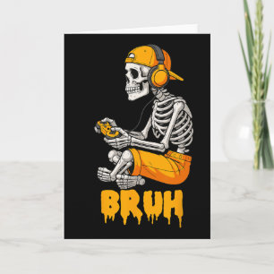 Halloween Skeleton Gamer Video Gaming Funny Skelet Card