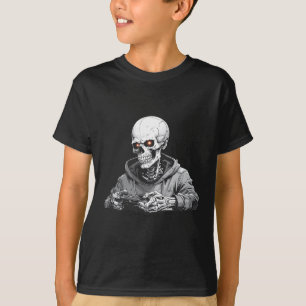 Halloween Skeleton Gamer Video Gaming Men Boys Kid T-Shirt