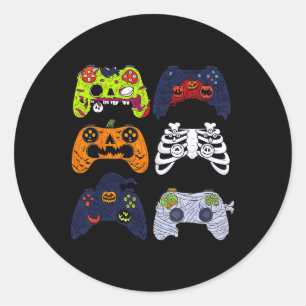 Halloween Skeleton Gaming Controllers Zombie Mummy Classic Round Sticker