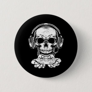 Halloween Skeleton Gaming Spooky Clothing Video Ga 2 Inch Round Button