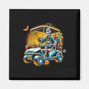 Halloween Skeleton Golf Cart Golfer 1 Magnet