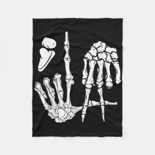 Halloween Skeleton Hand Comma La Punctuation Kamal Fleece Blanket