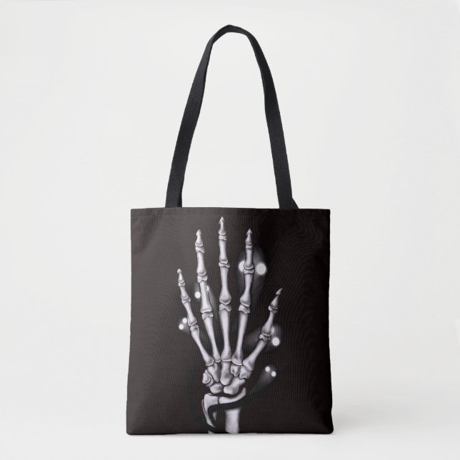 Halloween Skeleton Hand Goth Tote Bag (Front)