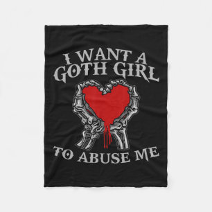 Halloween Skeleton Hand I Want A Goth Girl To Abus Fleece Blanket