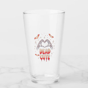 halloween Skeleton Hands Heart, Bats & Blood Glass