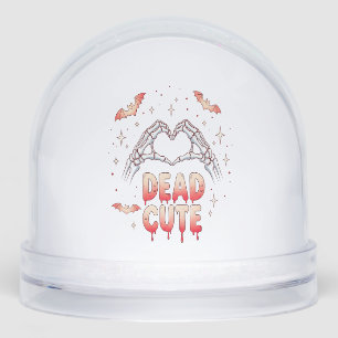 halloween Skeleton Hands Heart, Bats & Blood Snowglobe