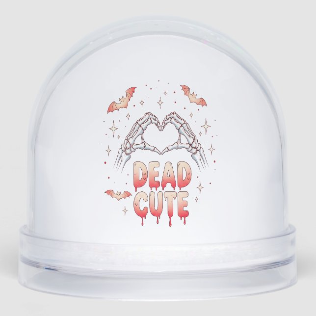 halloween Skeleton Hands Heart, Bats & Blood Snowglobe (Front)
