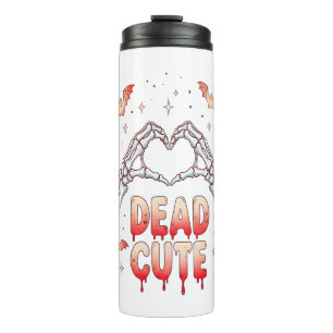 halloween Skeleton Hands Heart, Bats & Blood Thermal Tumbler