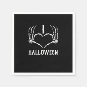 Halloween Skeleton Hands Heart Cute Women Girls Ki Napkin