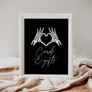 Halloween Skeleton Hands Shower Cards and Gifts Poster