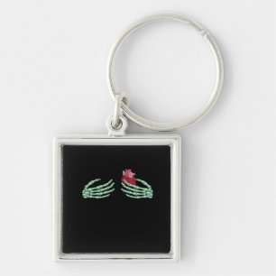 Halloween Skeleton Hands With Heart Classic Keychain