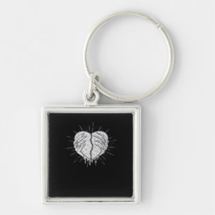 Halloween Skeleton Hands With Heart Classic Style Keychain