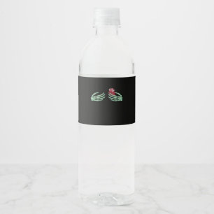 Halloween Skeleton Hands With Heart Classic Water Bottle Label
