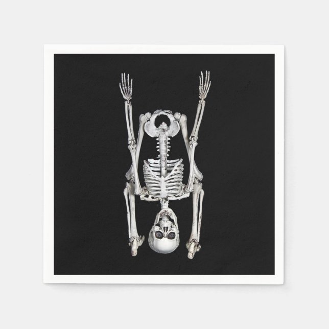 Halloween Skeleton Headstand Napkin (Front)