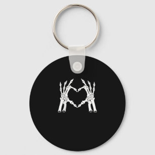 Halloween Skeleton Heart Hand Minimal Look Keychain