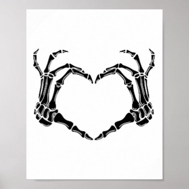 Halloween Skeleton Heart Hands  Poster (Front)