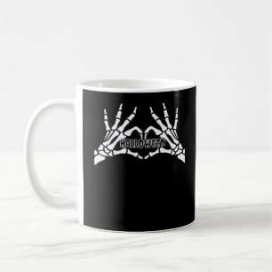 Halloween Skeleton Heart Hands Retro Style Coffee Mug