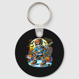 Halloween Skeleton Hockey (1)  Keychain
