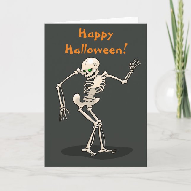 Halloween Skeleton Holiday Card (Front)