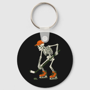 Halloween Skeleton Ice Hockey Costume Funny Men Bo Keychain