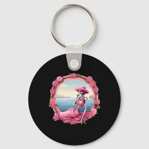 Halloween Skeleton In October We Wear Pink With To Keychain