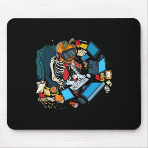 Halloween Skeleton Jack O Lantern Gamer Boys  Mouse Pad