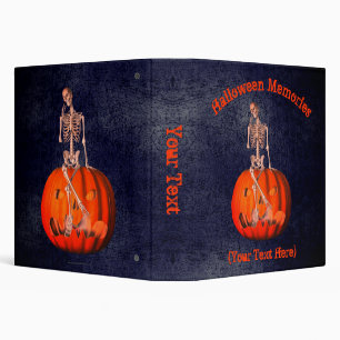 Halloween Skeleton Jack O Lantern Personalized     Binder