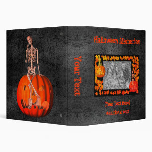 Halloween Skeleton Jack O Lantern Personalized Binder