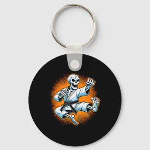 Halloween Skeleton Karate 1 Keychain