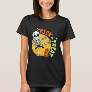 Halloween Skeleton Karate Kick Martial Art Taekwon T-Shirt